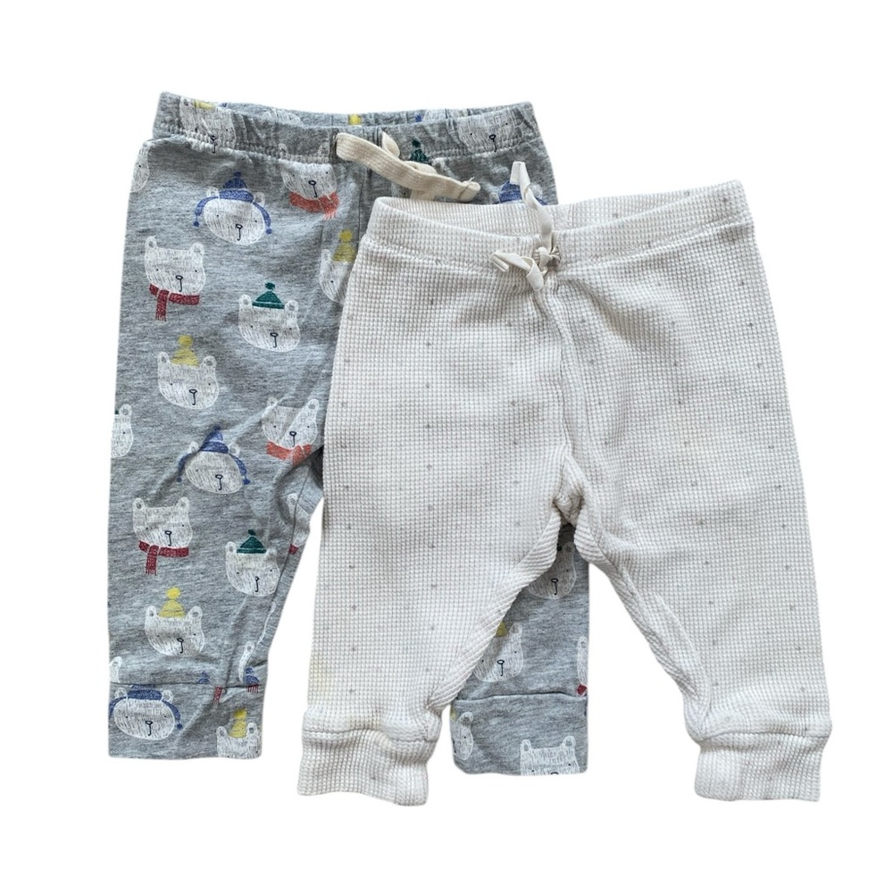 GAP Baby Pants Brannan Bundle - Cream and Gray - 6-12 mo